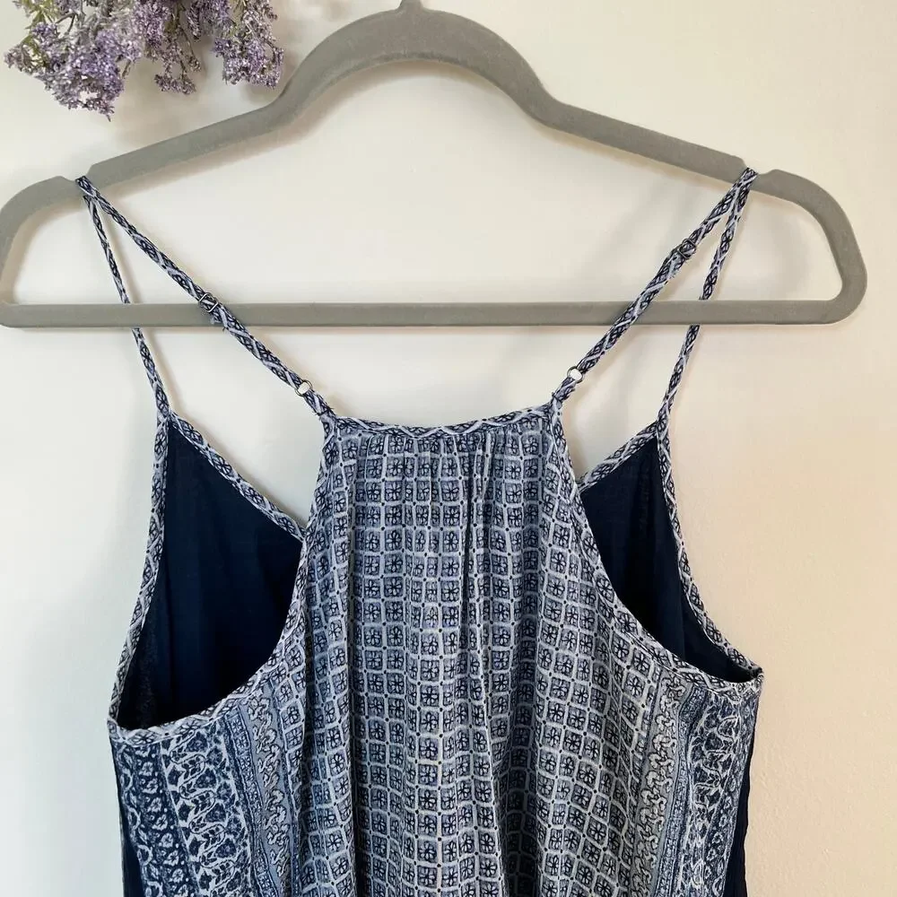 Soft Joie Blue Jorrel B Sleeveless 100% Cotton Floral Print Dress Size: Large